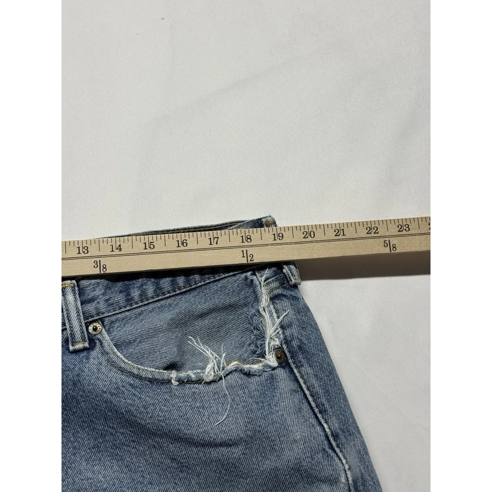 Vintage‎ Levi's 505 Jeans 38x27 Blue Distressed Faded Zip Fly Denim *HOLES